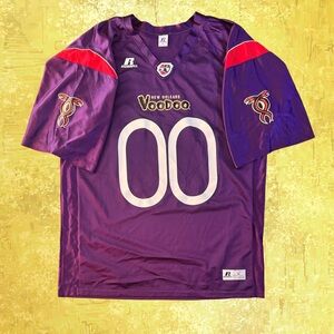 VTG New Orleans Voodoo AFL Football Jersey 2004 Russell XL 00 RARE VOODOO Back